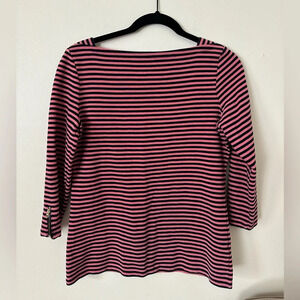 Small Talbots Pink and Navy 3/4 Sleeve Blouse